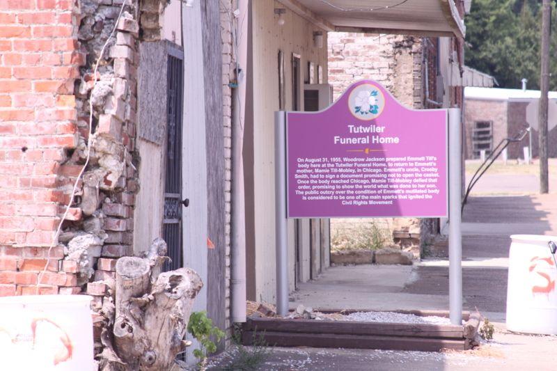 Marker, Tallahatchie Civil Rights Driving Tour. This sign was erected in 2008. Note: It credits Woodrow Jackson with embalming Till‘s body. If this is true, a key witness for the defense was lying on the stand.