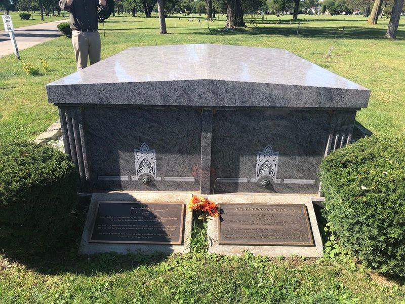 Mausoleum of Mamie Till Mobley and Gene Mobley. This free-standing mausoleum is near the front entrance of Burr Oak cemetery.